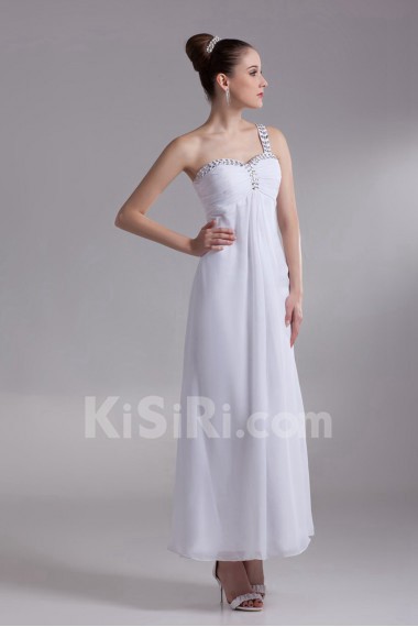 Chiffon Column Dress with Embroidery