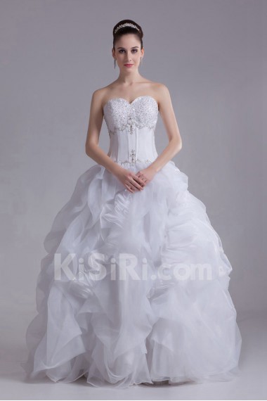 Organza Sweetheart Ball Gown with Embroidery