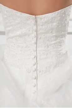 Organza Sweetheart A Line Gown with Embroidery