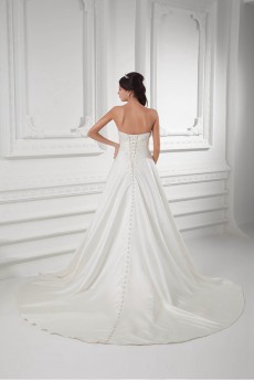Satin Sweetheart A Line Gown with Embroidery