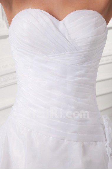 Organza Sweetheart A Line Gown with Hand-made Flower
