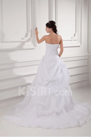 Organza Sweetheart A Line Gown with Hand-made Flower