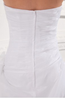 Organza Sweetheart A Line Gown with Hand-made Flower