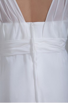 Chiffon Straps A Line Gown with Embroidery