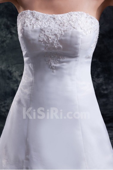 Organza Scoop A Line Gown with Embroidery