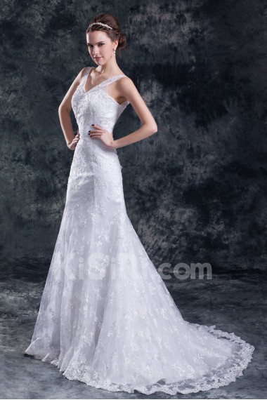 Lace A Line Gown with Straps