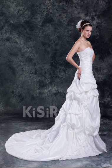 Taffeta Sweetheart A Line Gown with Embroidery