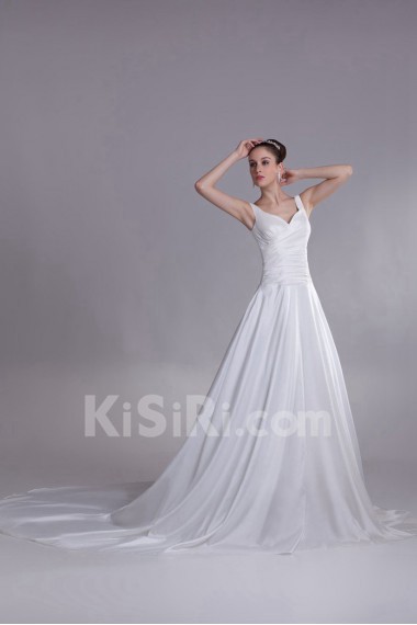 Taffeta Straps A Line Gown