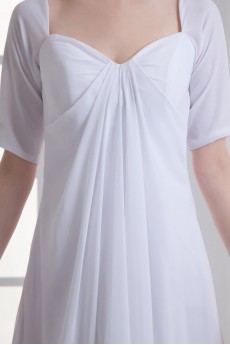 Chiffon Sweetheart Column Gown with Half Sleeves