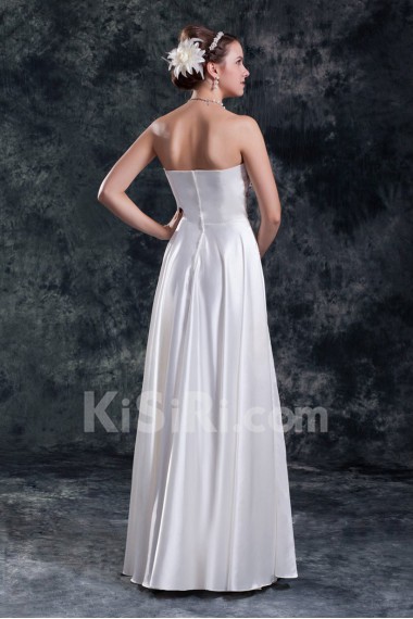 Satin Sweetheart Column Gown with Embroidery
