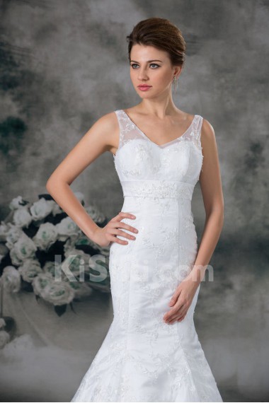 Lace V-Neck Sheath Gown