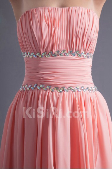 Chiffon Strapless Short Dress with Sequins