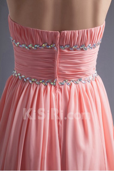 Chiffon Strapless Short Dress with Sequins