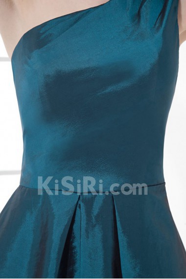 Taffeta Asymmetrical A Line Short Bow Dress