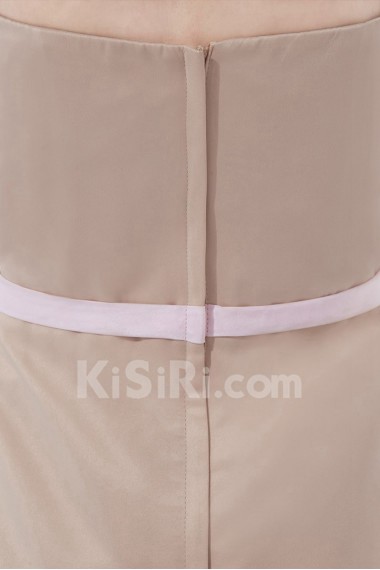 Satin Sweetheart Short Dress with Hand-made Flower