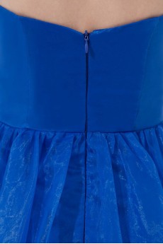 Satin and Organza Scoop Short Dress with Hand-made Flower
