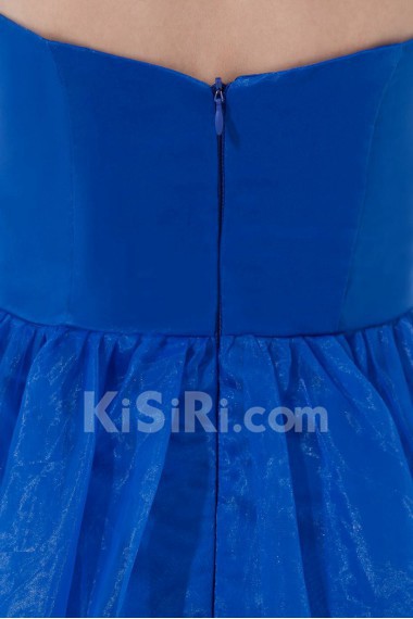 Satin and Organza Scoop Short Dress with Hand-made Flower
