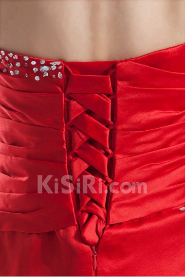 Satin Scoop Short Dress with Embroidery