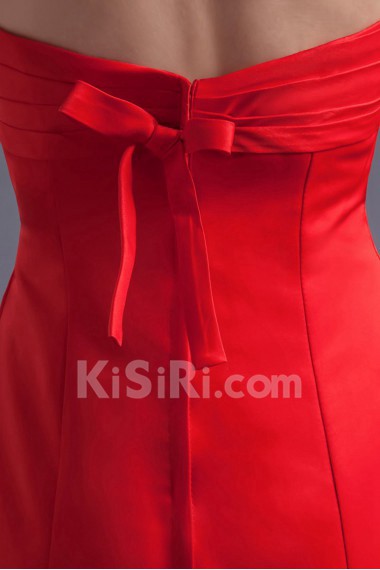 Satin Sweetheart Knee Length Dress