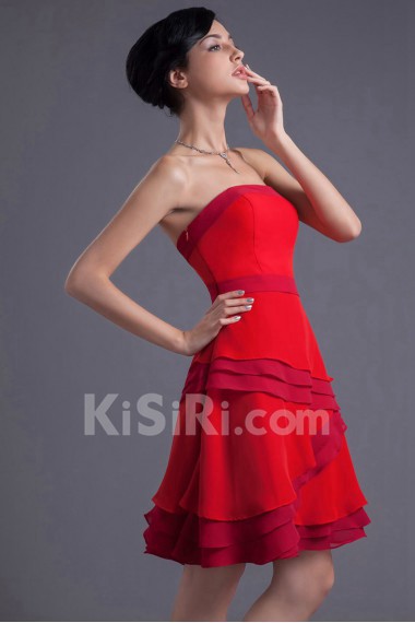 Chiffon Strapless Sheath Dress