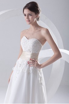 Chiffon Sweetheart A Line Tea-Length Dress with Embroidery