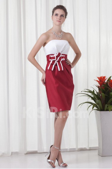Satin Strapless Sheath Dress