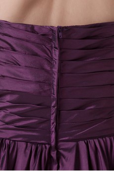 Taffeta Sweetheart Short Dress with Gathered Ruched Bodice