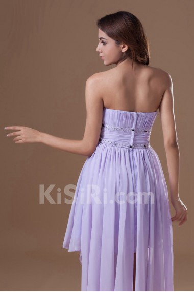 Chiffon Strapless Ankle-Length Dress with Embroidery
