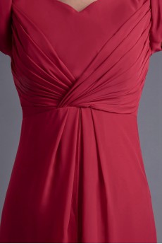Chiffon V Neckline Empire Cap Sleeves Dress