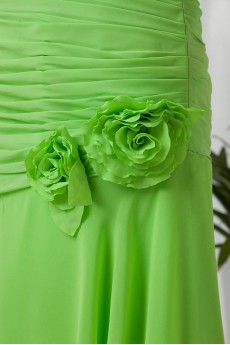 Chiffon Sweetheart A Line Dress with Hand-made Flowers
