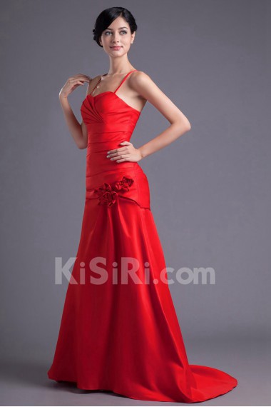 Satin Sheath Dress with Directionally Ruched Bodice