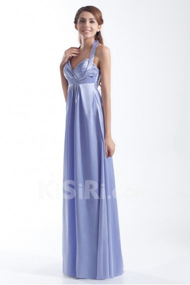 Satin Halter Empire Dress