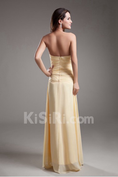 Chiffon and Lace Sweetheart Ankle-Length Dress with Embroidery