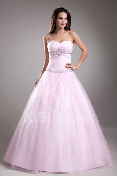 Net Sweetheart A Line Dress with Embroidery