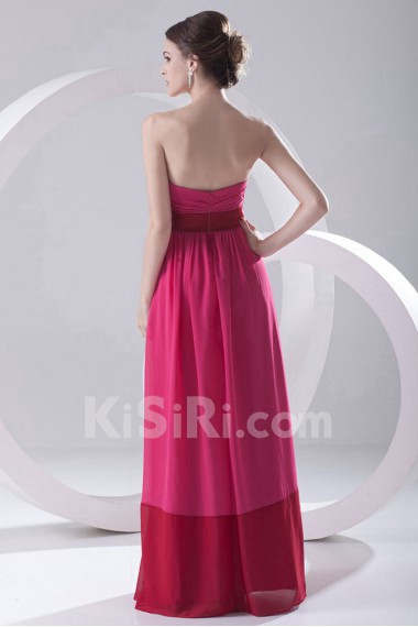 Chiffon Sweetheart Column Dress with Sash