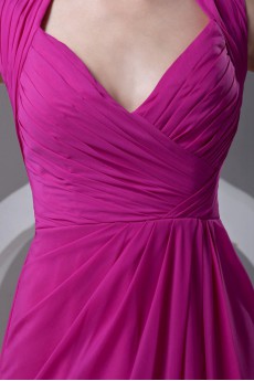 Chiffon V Neckline Column Dress