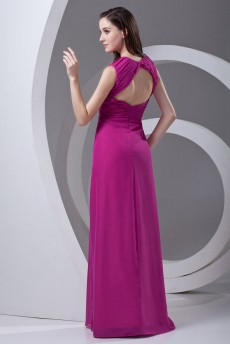 Chiffon V Neckline Column Dress