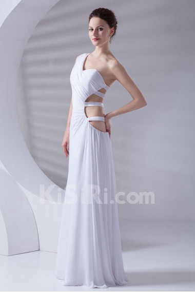 Chiffon One Shoulder Sheath Asymmetrical Dress