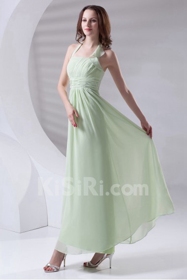 Chiffon Halter Column Dress
