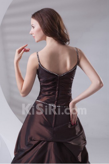 Taffeta A Line Dress with Sequins