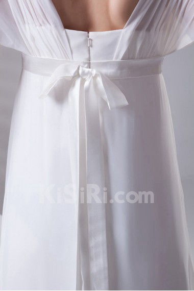 Chiffon Strapless Column Dress with Hand-made Flower