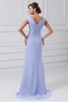 Chiffon V-Neck Column Dress