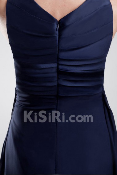 Chiffon V-Neck Column Dress with Hand-made Flowers