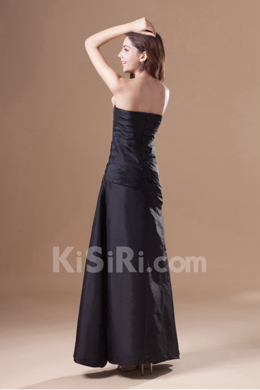 Taffeta Scallop A Line Dress with Directionally Ruched Bodice