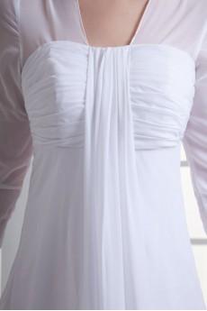 Chiffon Strapless Empire Gown with Three-quarter Sleeves