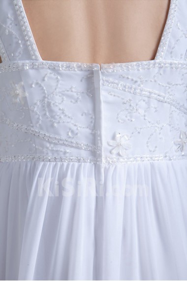 Chiffon Jewel Empire Gown with Embroidery