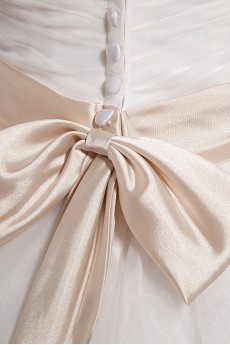 Taffeta and Organza Sweetheart A-Line Dress with Pleat Beaded