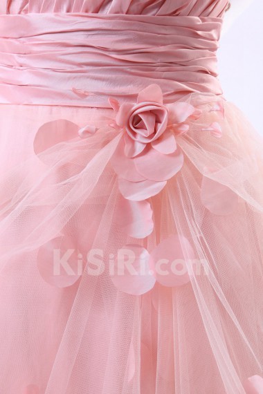 Satin One-Shoulder Floor Length A-Line Dress