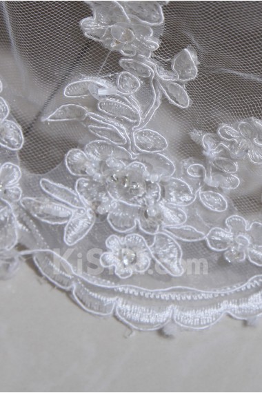 Satin and Lace V-Neckline Ball Gown