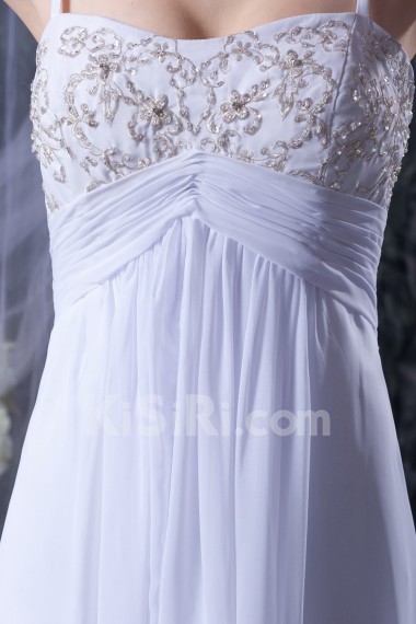 Chiffon and Satin Spaghetti Straps A-Line Dress